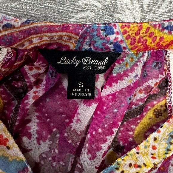 Lucky Brand Women's Paisley Peasant Blouse Multicolor Size S - Picture 5 of 5